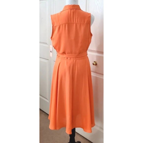 NWT Nanette Lepore Sleeveless Coral Pintuck Dress Fit and Flare Sz 4 MSRP $128 - Picture 3 of 6